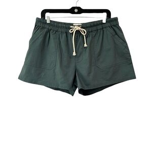 Pact women’s Woven Twill Drawstring Short L ore stretch  pockets cotton NWT